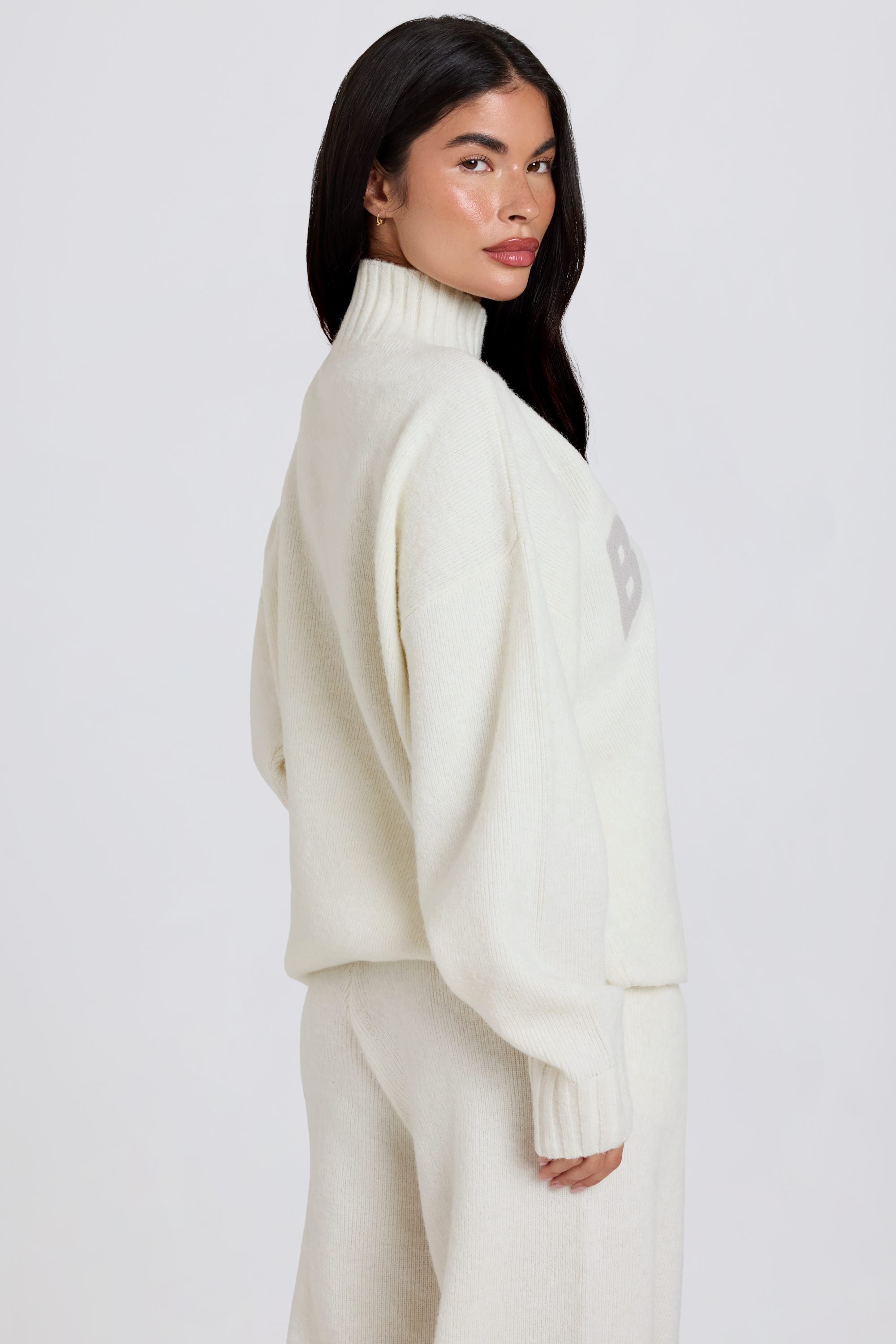 Soft Knit Oversized Jumper in Coconut