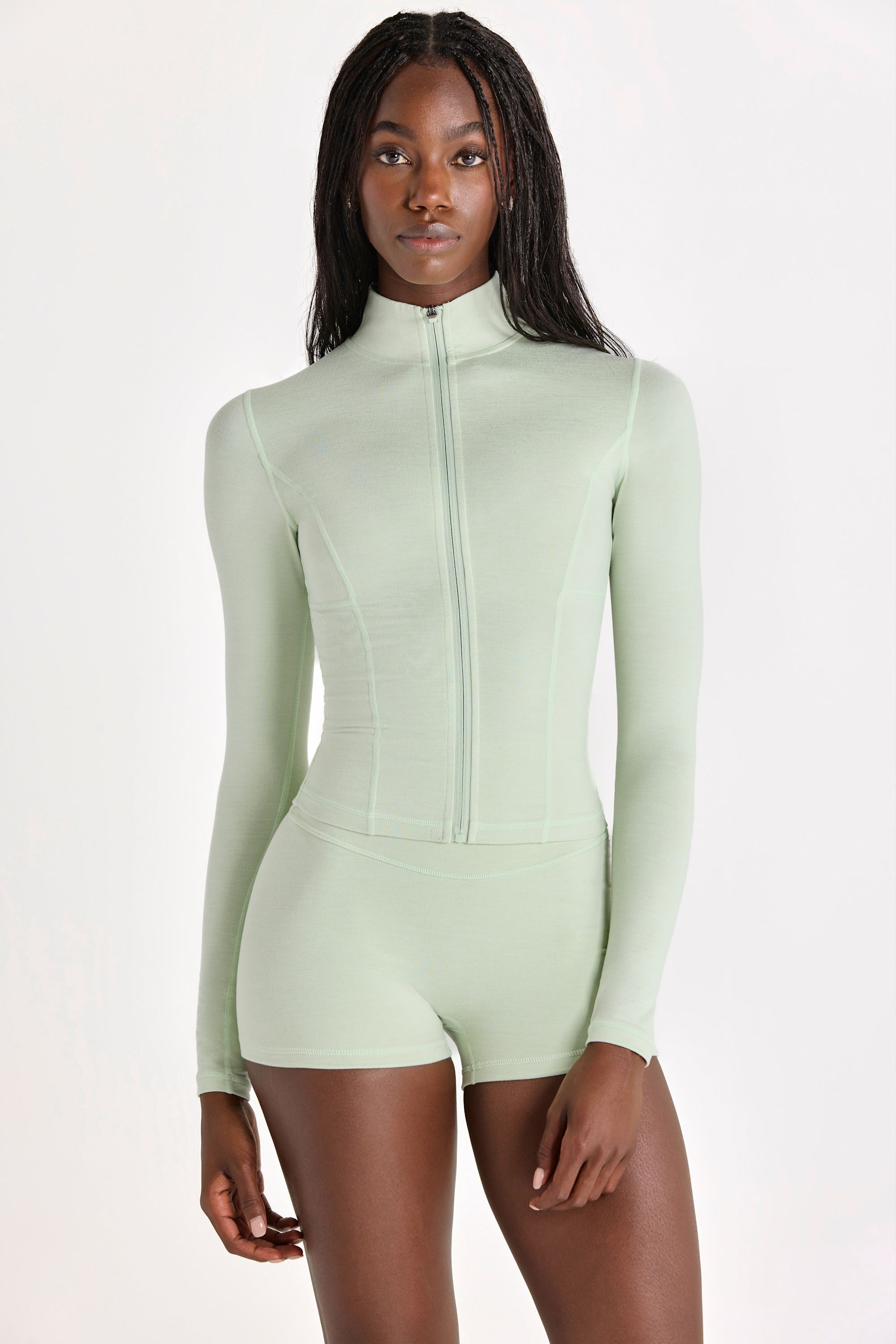 Soft Active Zip-Up Jacket in Pistachio