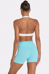 Soft Active Mini Shorts in Aqua
