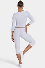 ButterCloud™ Capri Leggings in Grey Marl
