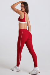 Soft Active Contrast Leggings in Chilli