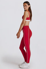 Soft Active Contrast Leggings in Chilli