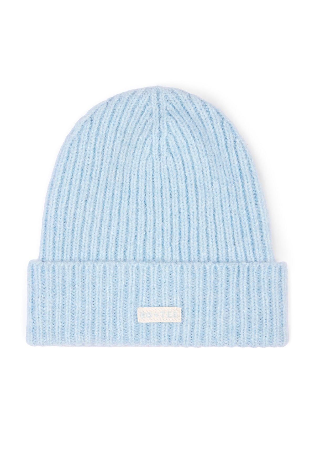 Ribbed Knit Beanie Hat in Powder Blue