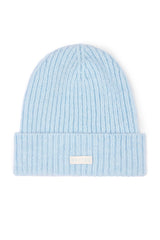 Ribbed Knit Beanie Hat in Powder Blue