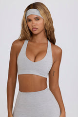 Soft Active Low-Impact Sports Bra in Grey Marl