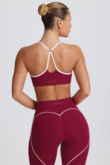 Soft Active Sweetheart-Neck Sports Bra in Cherry