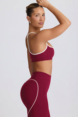 Soft Active Sweetheart-Neck Sports Bra in Cherry
