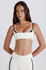 Soft Active Twist-Back Layered Sports Bra in Coconut