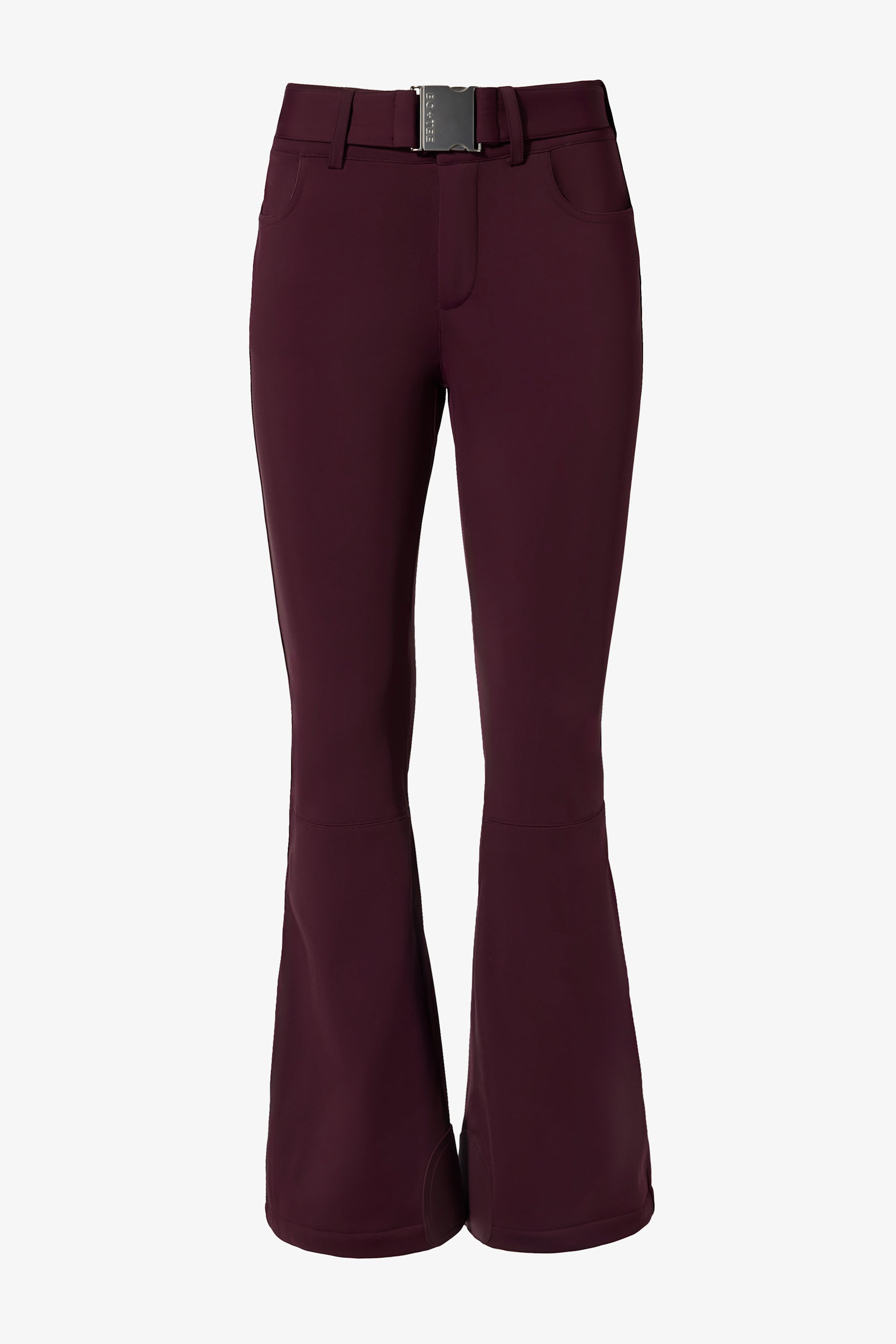 Waterproof Belted Ski Salopettes in Burgundy