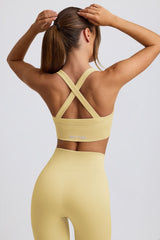 Super Sculpt Seamless Crossback Sports Bra in Butter