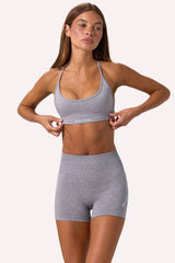 Super Sculpt Seamless Backless Sports Bra in Grey Marl