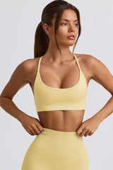 Super Sculpt Seamless Backless Sports Bra in Butter