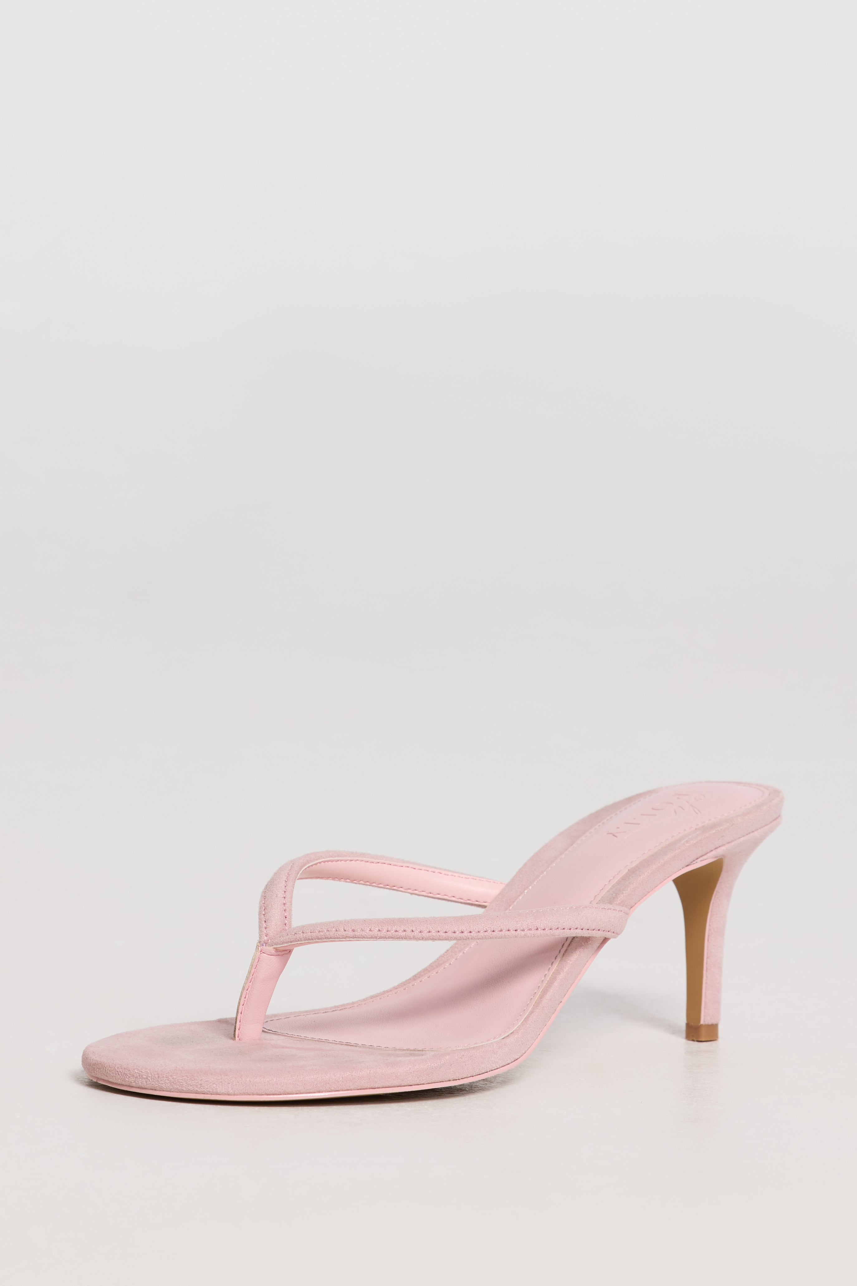 Heeled Thong Sandals in Pink