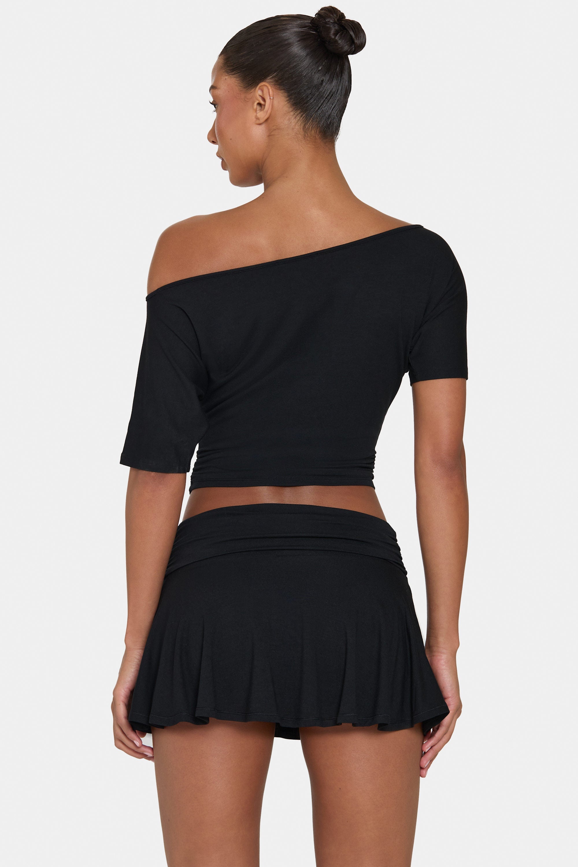 ButterCloud™ Slouchy Off-Shoulder Top in Black