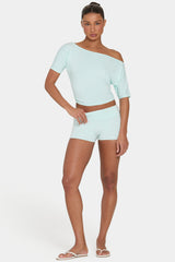 ButterCloud™ Mini Foldover Shorts in Peppermint