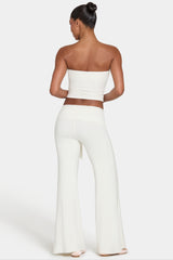 ButterCloud™ Tie-Waist Wide-Leg Trousers in Coconut