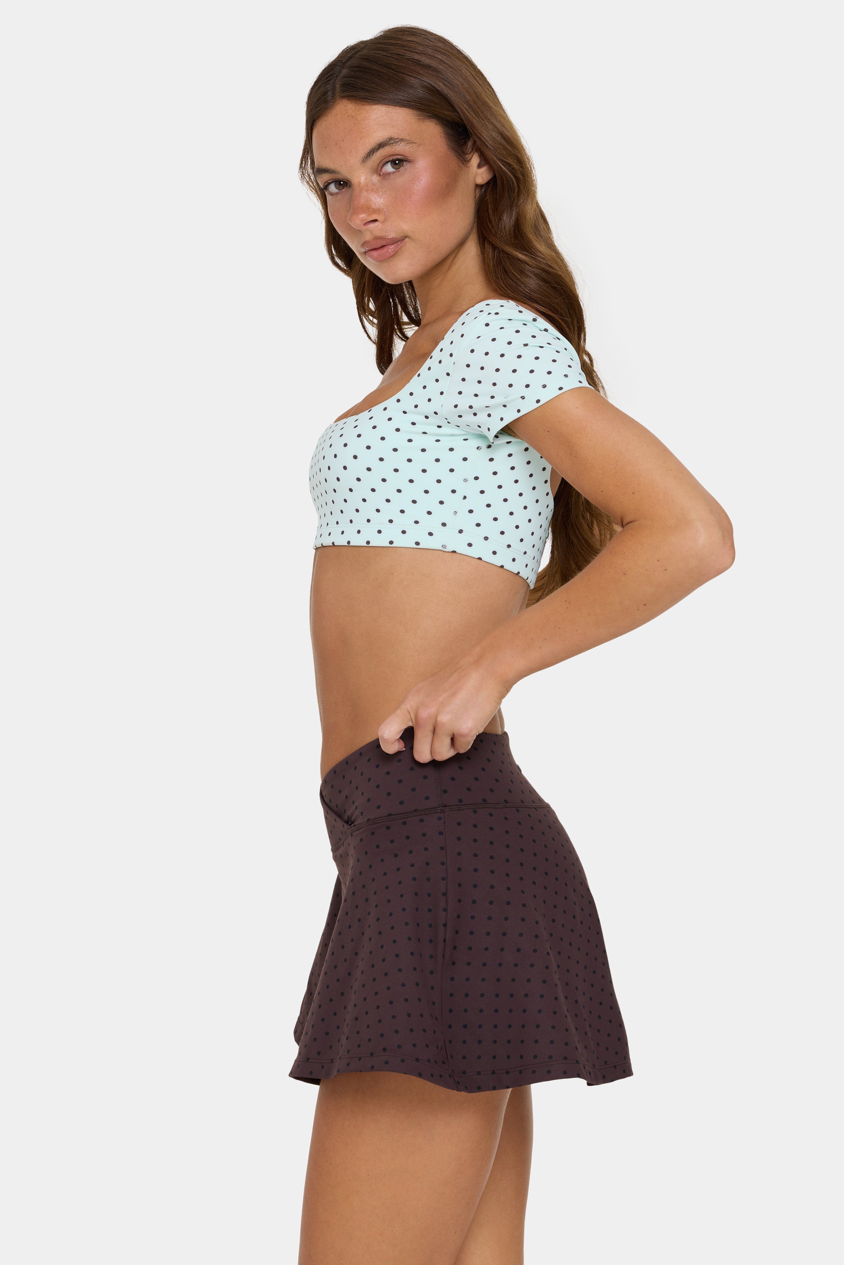 Soft Active Mini Skort in Choc Chip