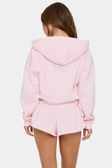 Oversized Zip-Up Hoodie in Sorbet