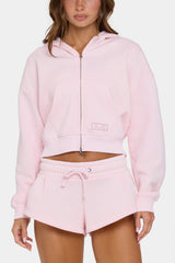 Oversized Zip-Up Hoodie in Sorbet