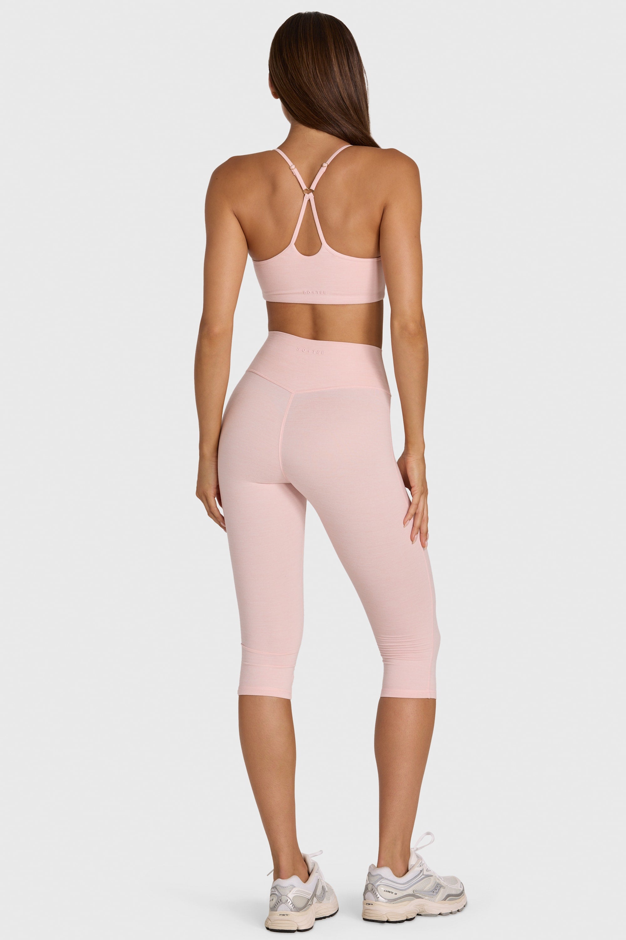 Soft Active Capri Leggings in Blush Marl