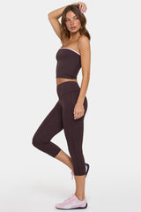 Soft Active Capri Leggings in Choc Chip