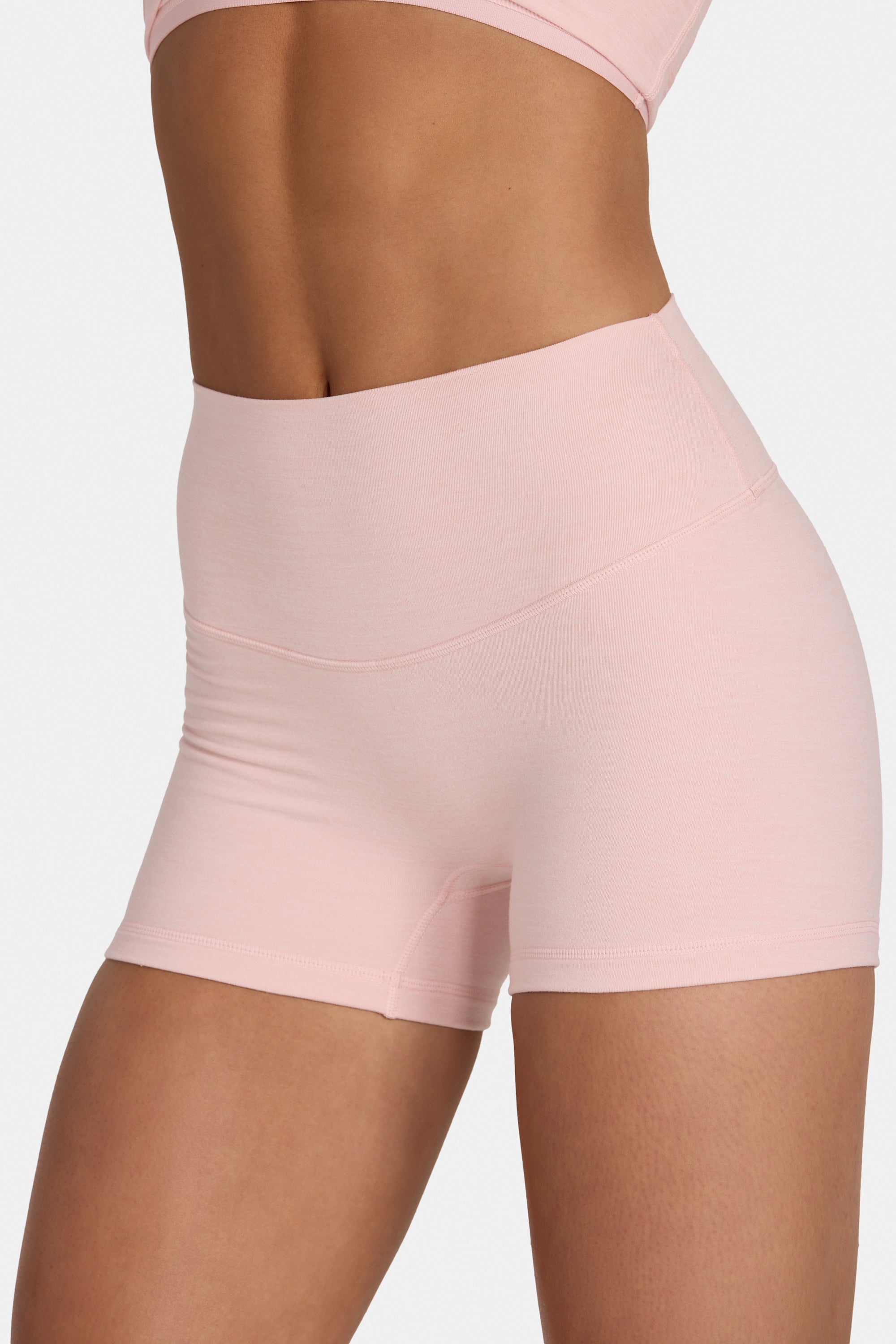 Soft Active Mini Shorts in Blush Marl
