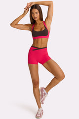 Soft Active Wrap Waist Shorts in Hot Pink