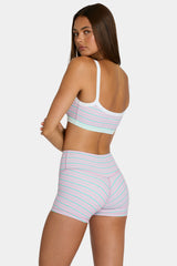 Soft Active Mini Shorts in Multi Stripe