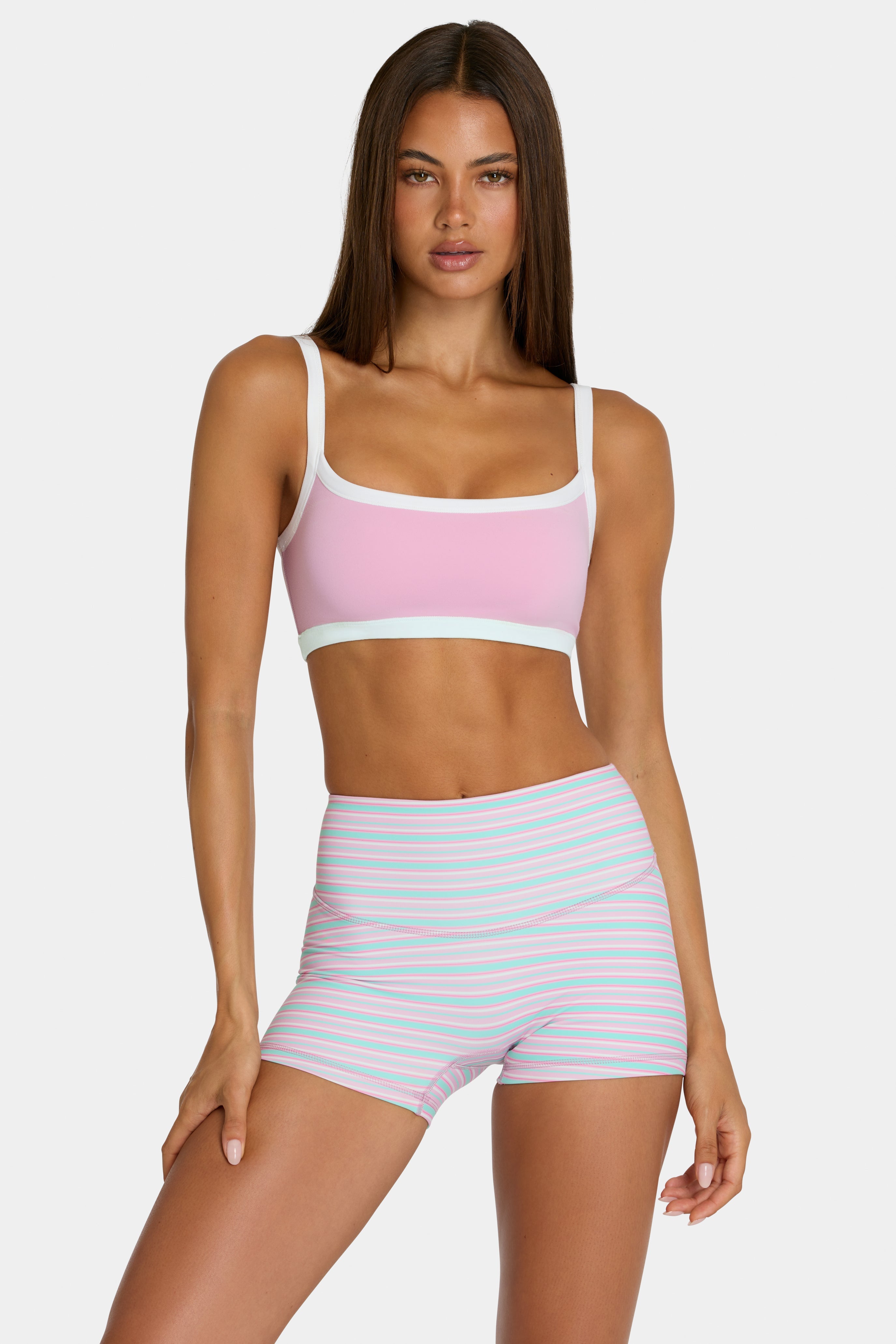 Soft Active Reversible Sports Bra in Multi Stripe