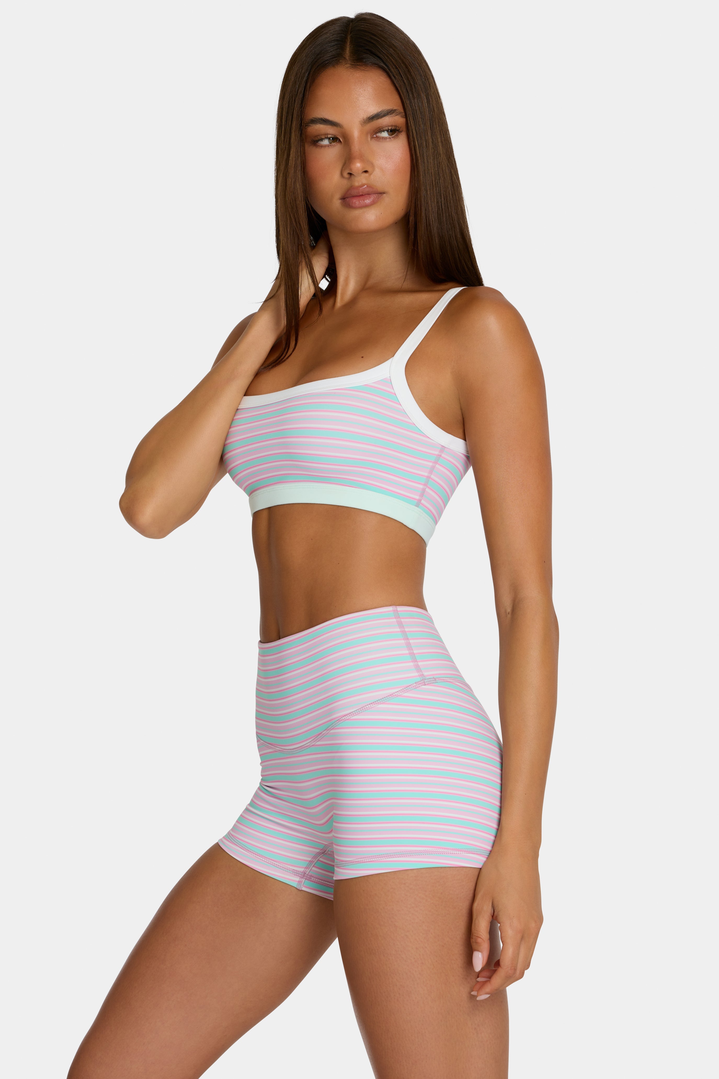 Soft Active Reversible Sports Bra in Multi Stripe