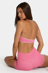 Soft Active Reversible Sports Bra in Pink Stripe