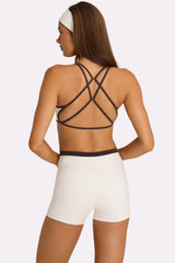 Soft Active Wrap Waist Shorts in Coconut