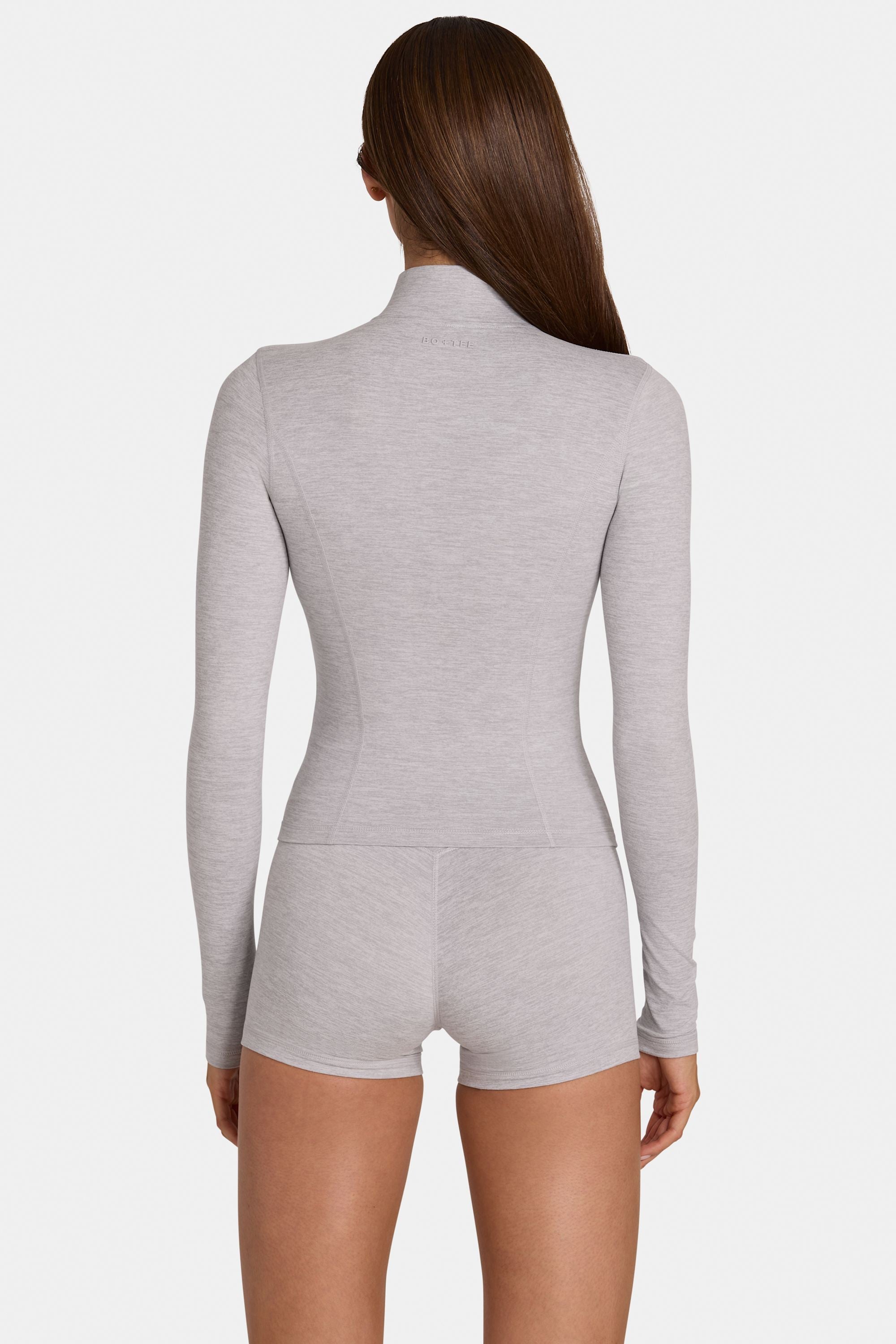 Soft Active Zip-Up Jacket in Grey Marl