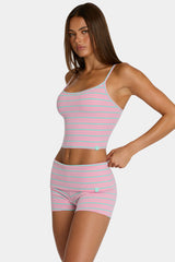 Brushed Jersey Mini Shorts in Multi Stripe