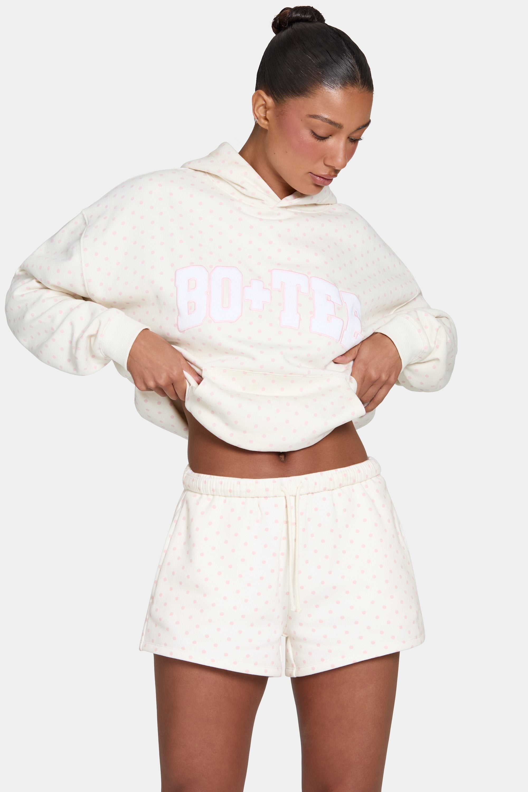Sweat Shorts in Blush Polka Dot