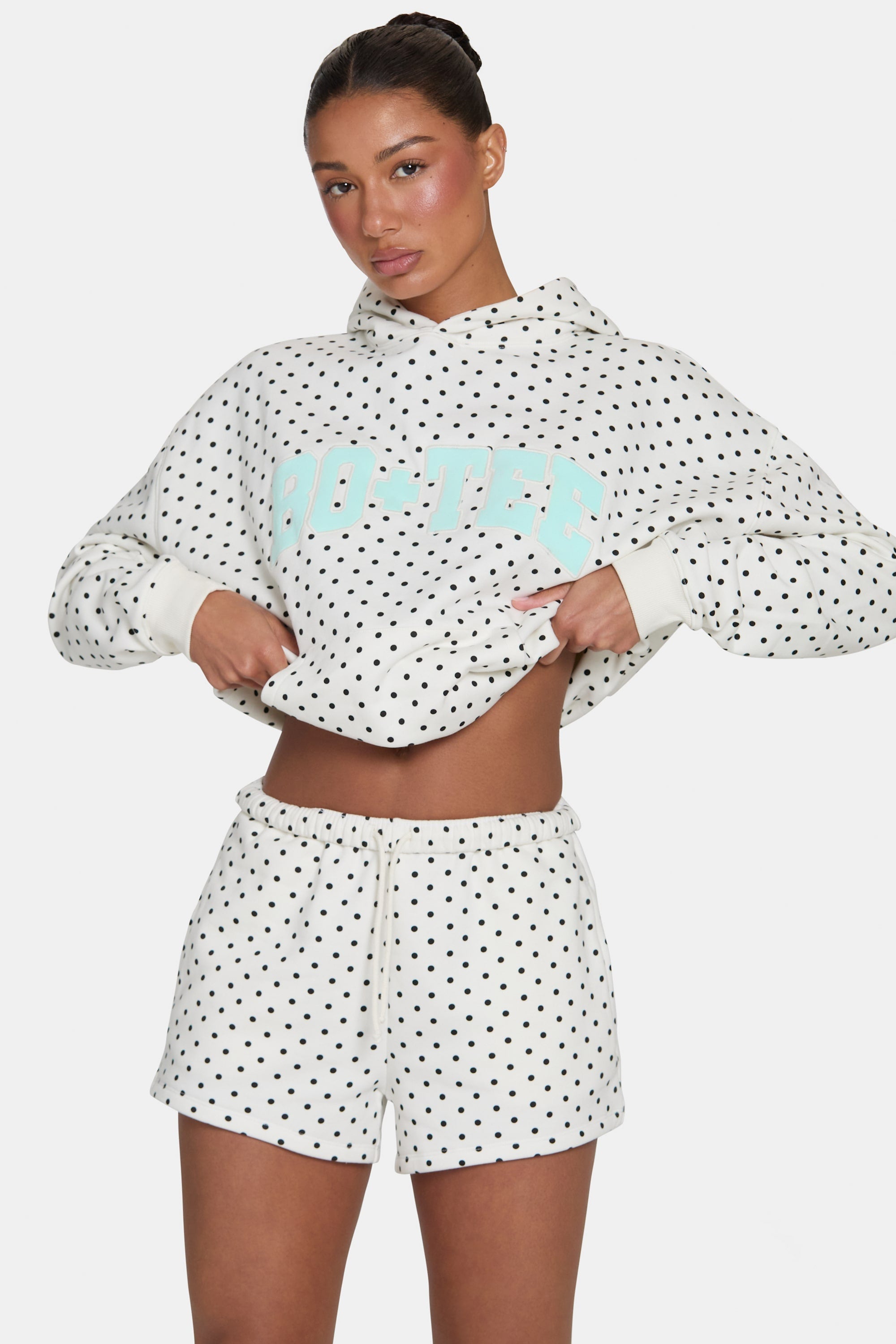 Sweat Shorts in Coconut Polka Dot