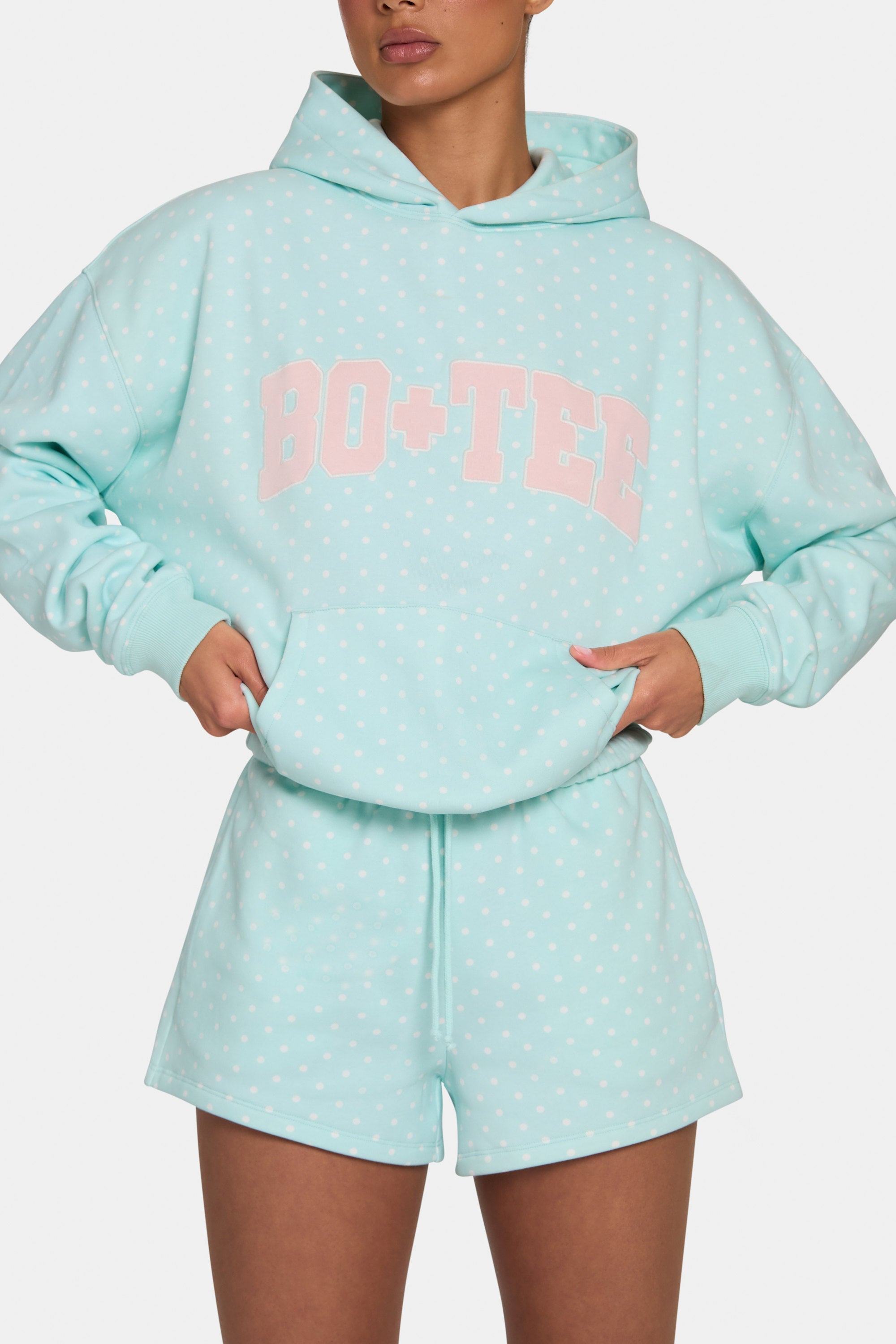 Sweat Shorts in Peppermint Polka Dot