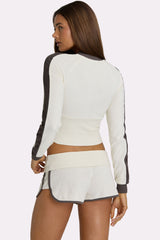 Terry Zip-Up Jacket in Coconut