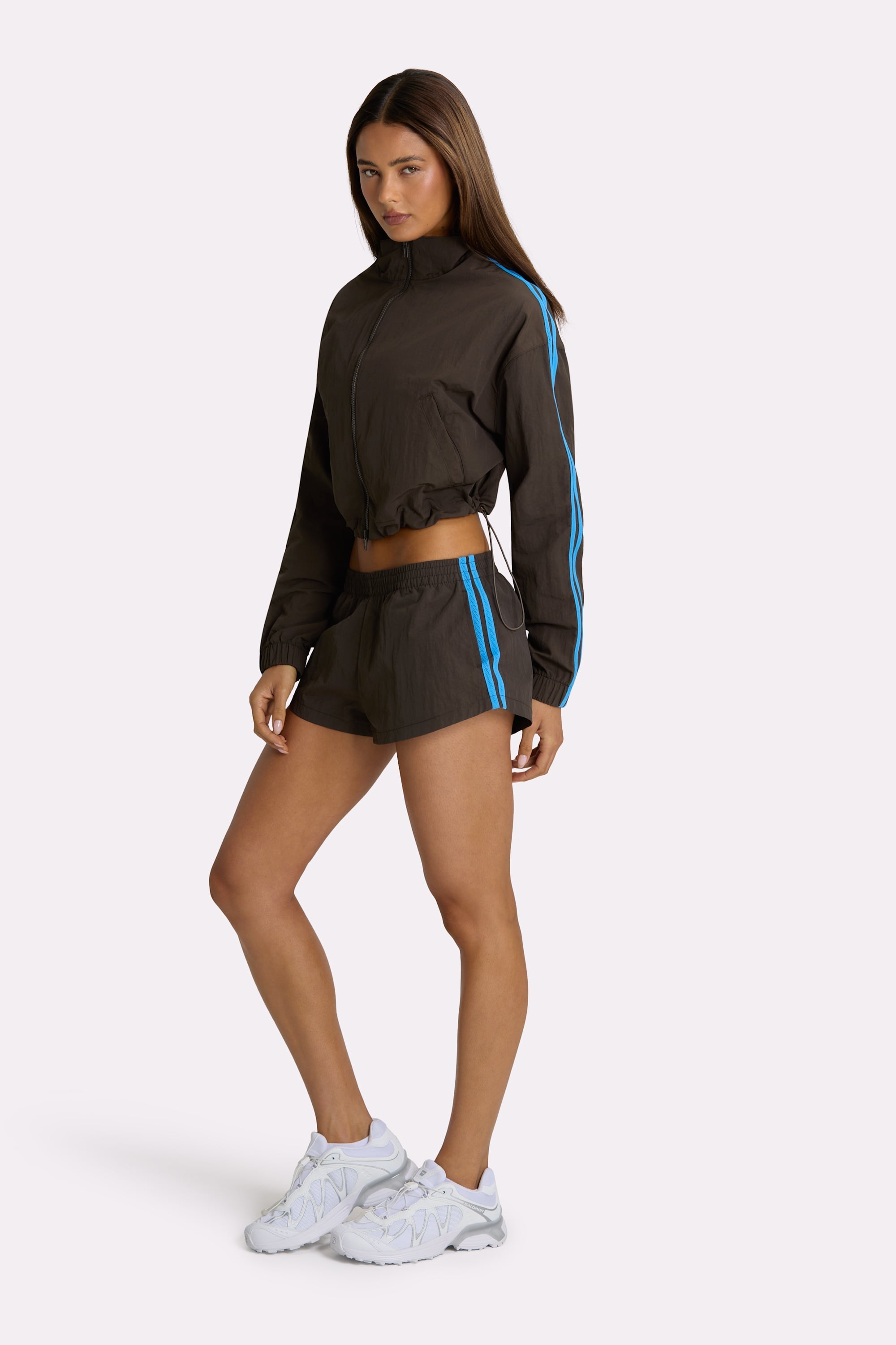 Woven Track Shorts in Truffle