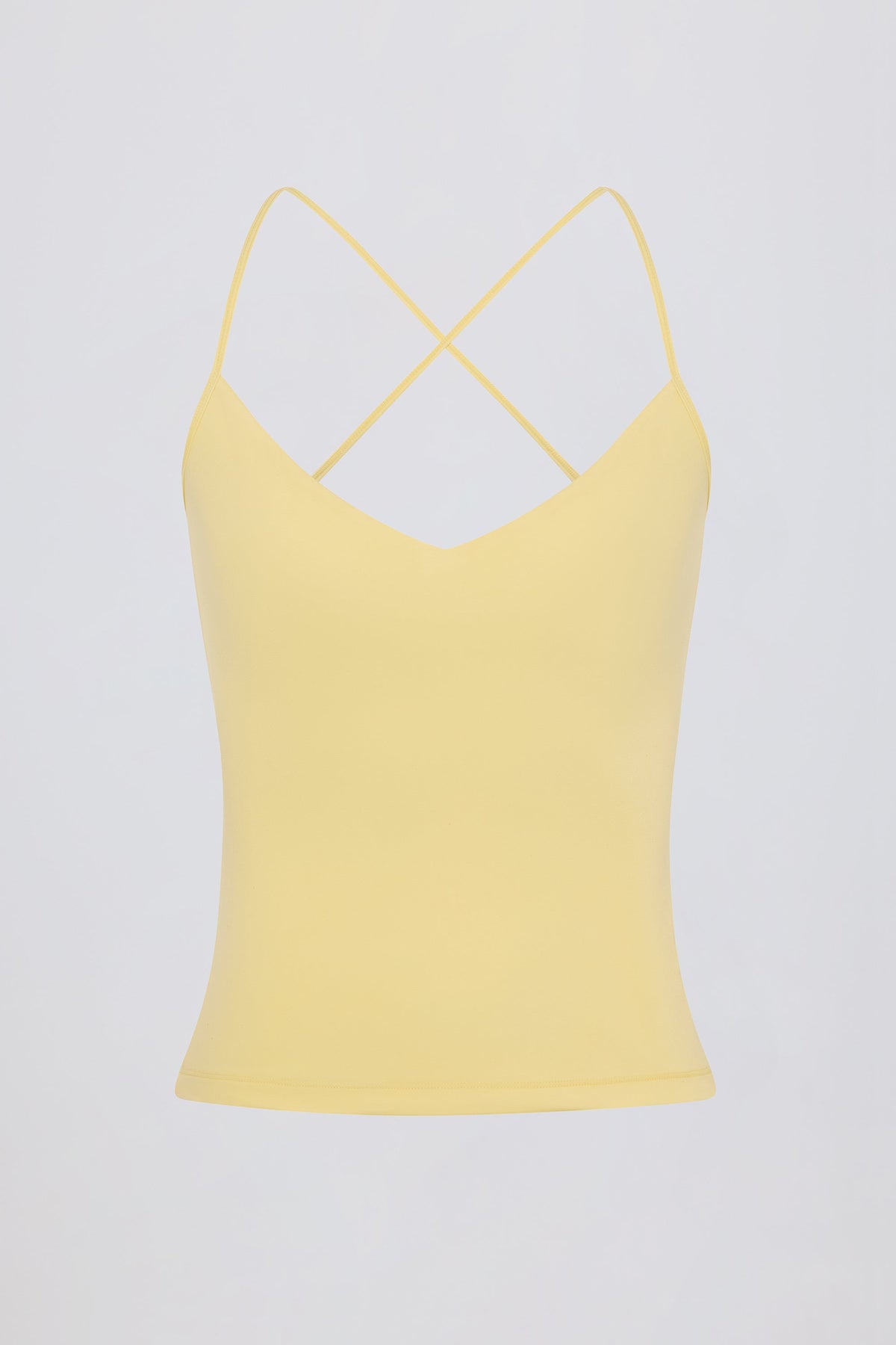 Cross-Back Tank Top in Lemon