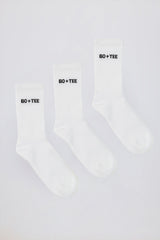 Ribbed Crew Sock Bundle in White