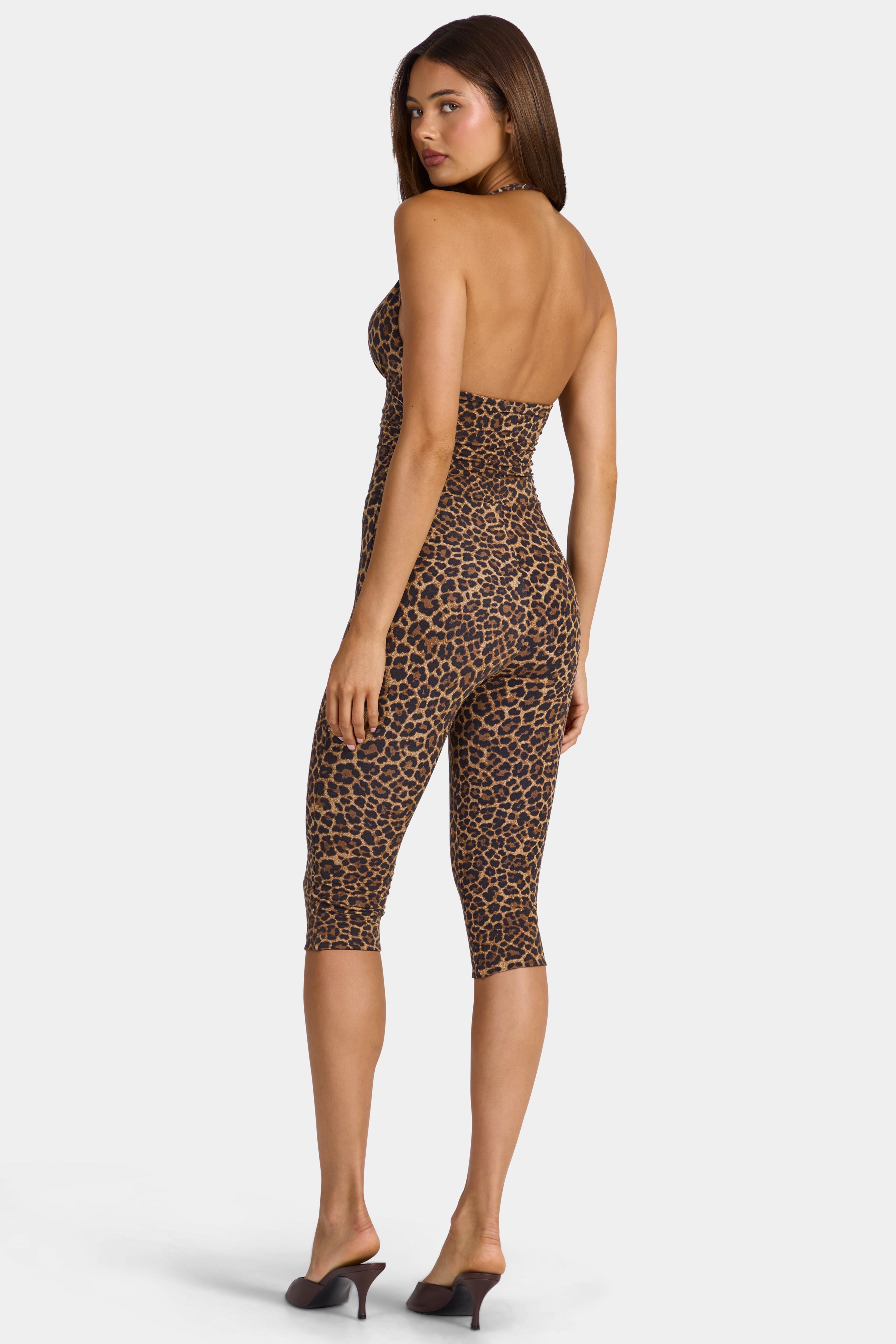 Modal Capri Jumpsuit in Leopard