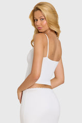 Modal Lace-Trim Top in Coconut