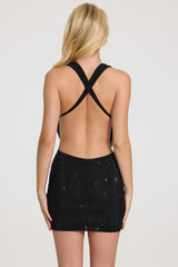 Embellished Mini Dress in Black