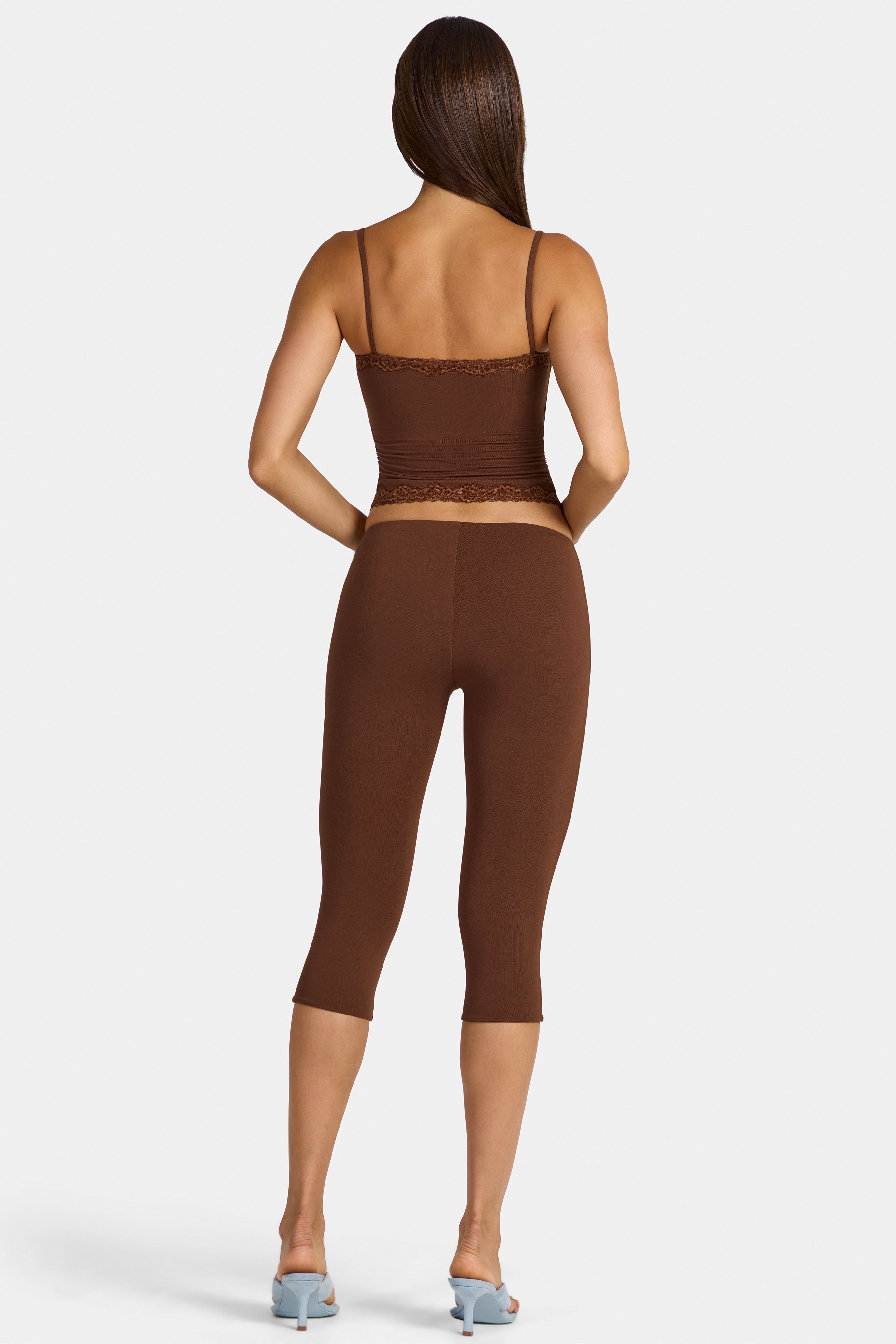 Modal Capri Leggings in Cocoa Brown