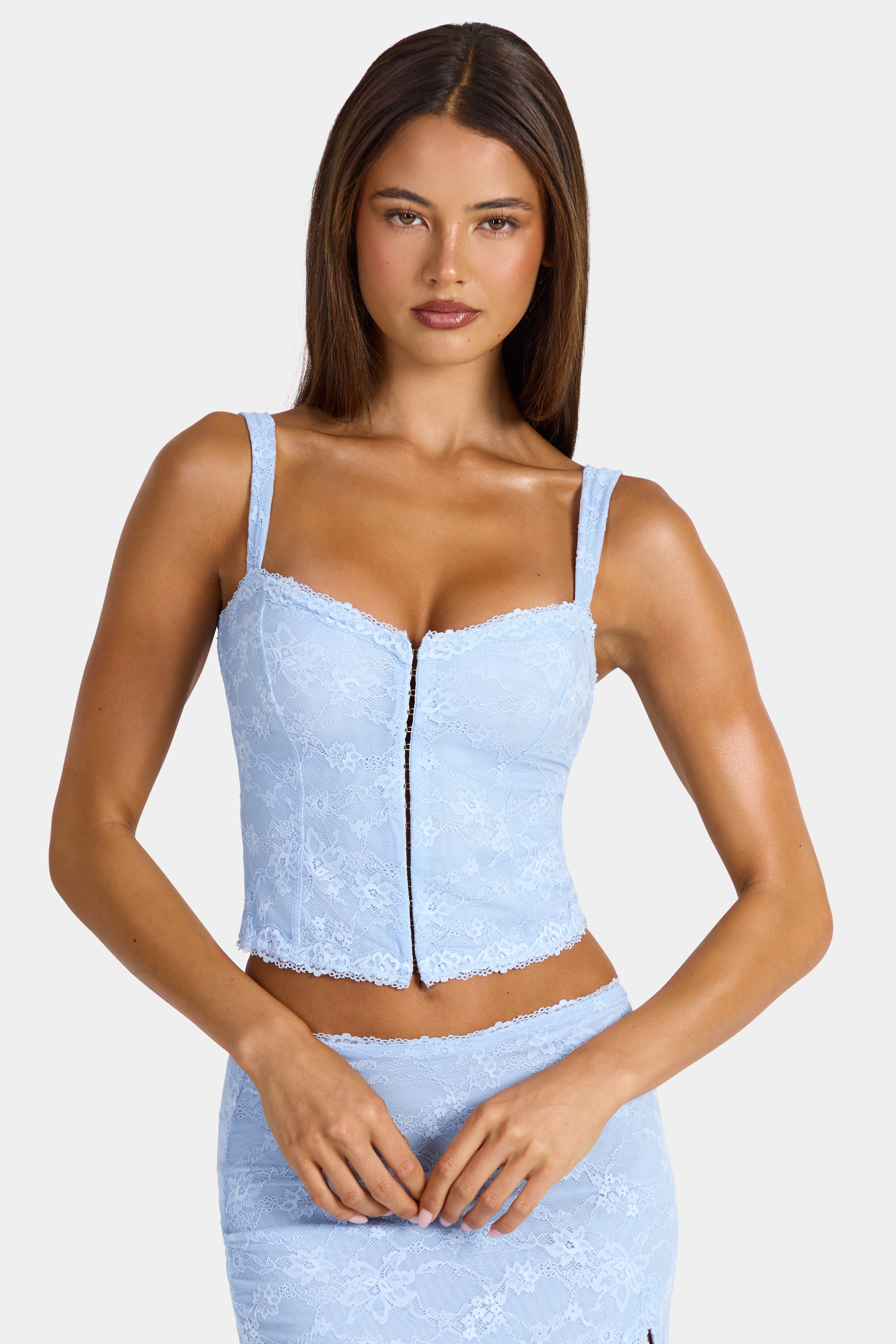 Lace Cami Top in Arctic Blue