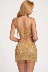 Fringed Bralette in Gold