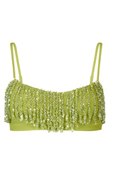 Fringed Bralette in Olive