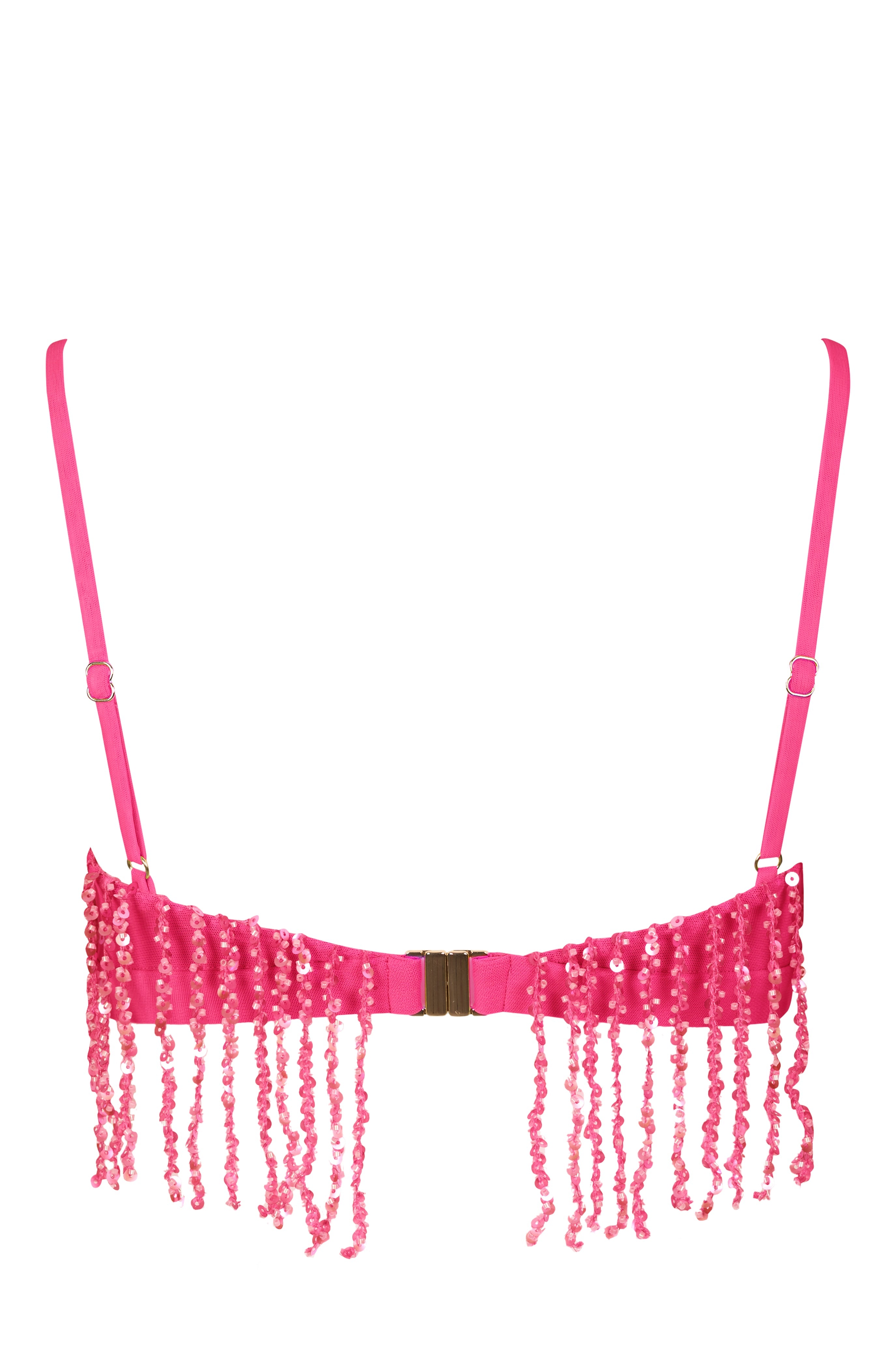 Fringed Bralette in Raspberry