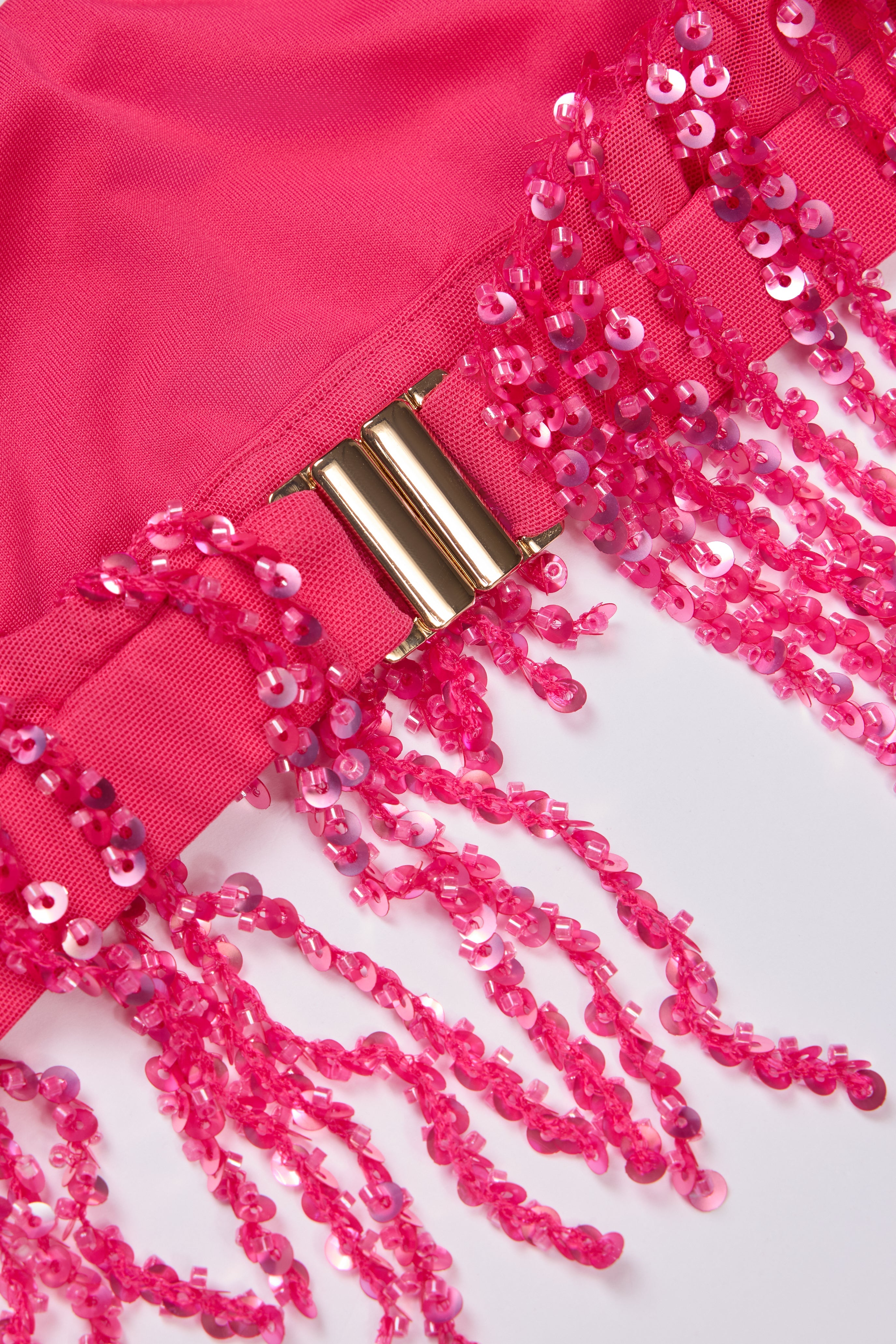 Fringed Bralette in Raspberry